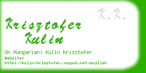 krisztofer kulin business card